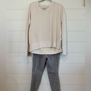 Athleta Coaster Lux Cream Long Sleeve Sweatshirt